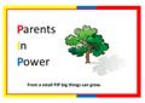 Parents in Power - a tree beside in a square bordered by colours