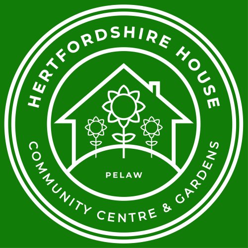 Line drawn logo of a house with flowers growing in front. Text circled around the edges reads the name of the organisation.