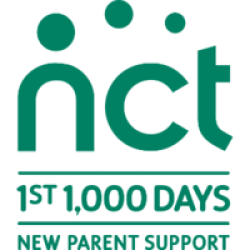 LOgo - capitals NCT under green dots of increasing size on white background