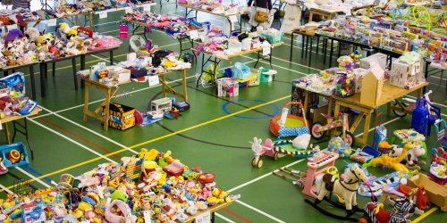 baby and child toys display in a large venue