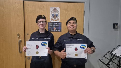 Photo of Senior Cadets showing their certificates