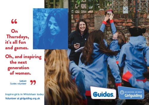 A leader working with a group of Guides