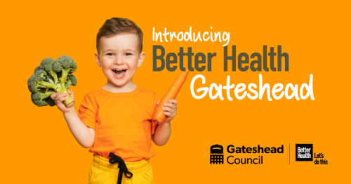 introducing Better Health Gateshead child holding veg image