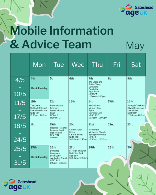 May Timetable 