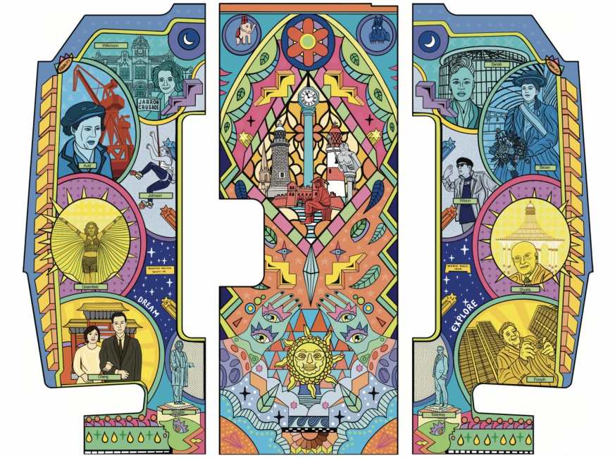 Artwork created by Sofia Barton for Tyne & Wear Metro trains