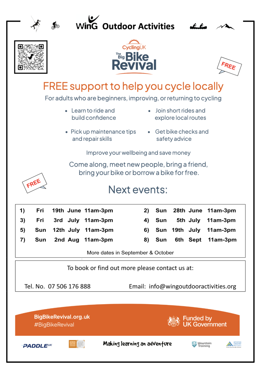 FREE - Adult Introductory Cycle Rides -  Join us for short gentle bike rides develop your cycling confidence