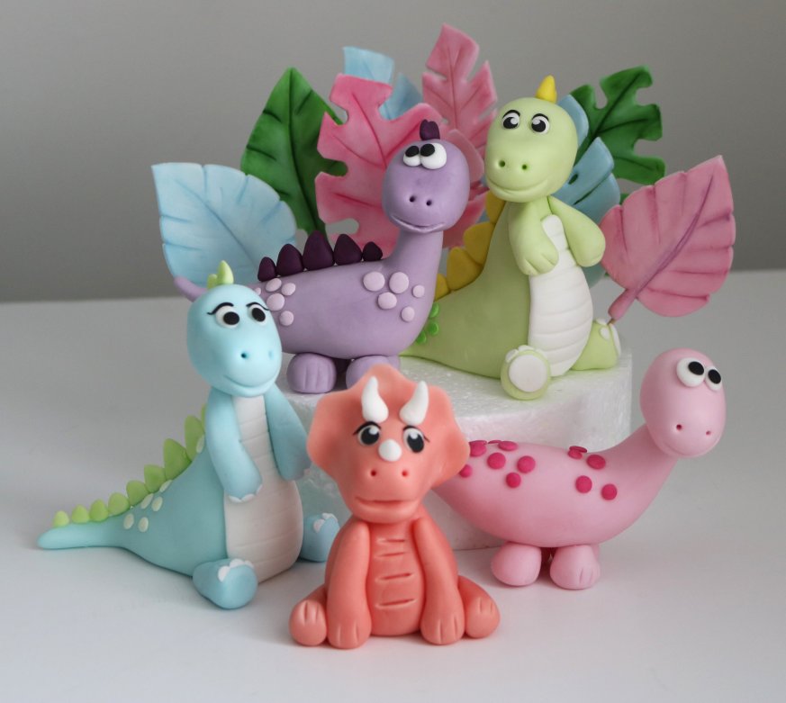 Dinosar Cake Toppers made in Sugarcraft 