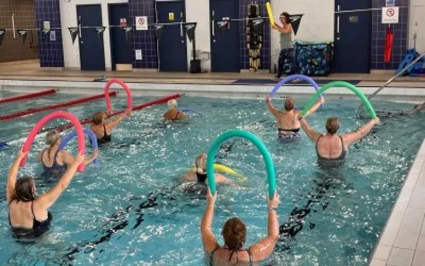 People enjoying gentle exercises in the pool 