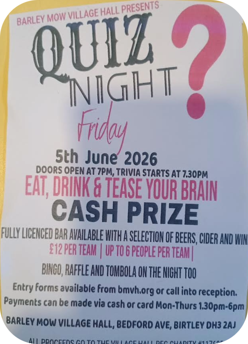 Quiz Night at Barley Mow Village Hall