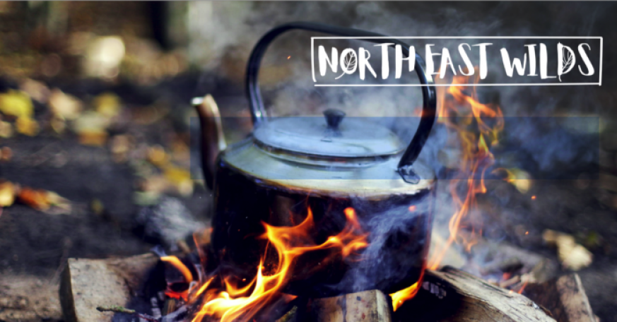 Picture of a kettle on a burning wood fire