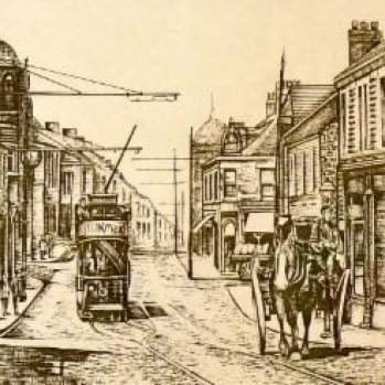 Sketch of old street in Felling