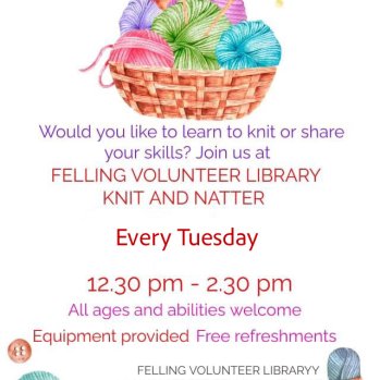 Knit & Natter Tuesdays 12:30pm - 2:30pm