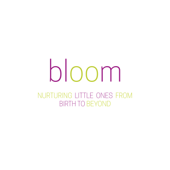 Bloom logo with the text "nurturing little ones from birth to beyond