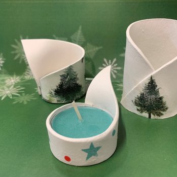 Air Dried Clay Candle Holders