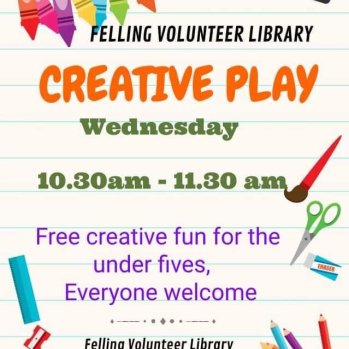 Creative Play Wednesdays at Felling Library for under fives