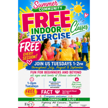 a colourful poster advertising indoor exercises