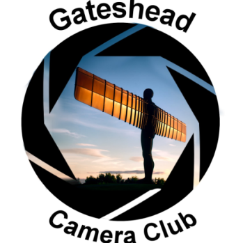 Gateshead Camera Club text surrounding image of the Angel of the North