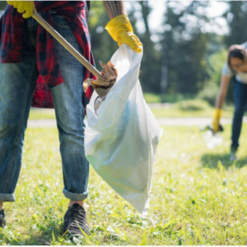 Picture of somebody litter picking