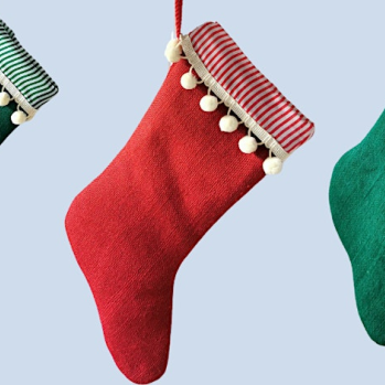 Christmas stockings created by textile artist Amy Trainor