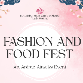 A sakura background with the words 'J Fashion and Food Fest' in bold.