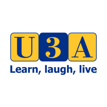 U3A logo - reads: Learn, laugh, live