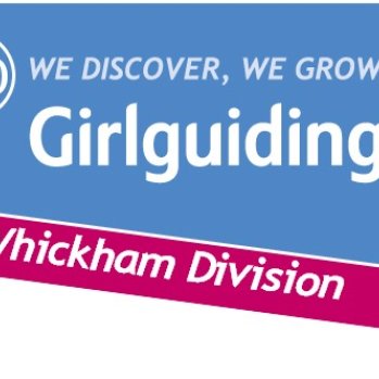 Girlguiding Logo in blue, pink and white