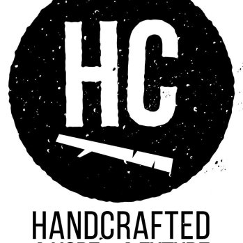 Handcrafted Projects logo, black circle with HC in white capitals.