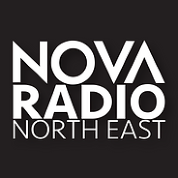 Nova Radio North East white writing on black box