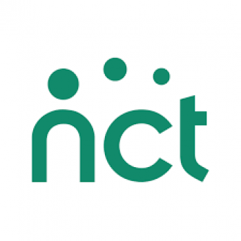 National Childbirth Trust logo green lowercase nct with 3 large to small green dots in an arc above