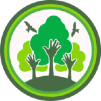 Chopwell Regeneration Partnership logo with stylised outstretched hands in front of tress and red kites.